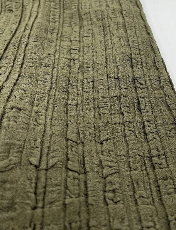 Khaki Thick Textured 4 Way Stretch Fabric