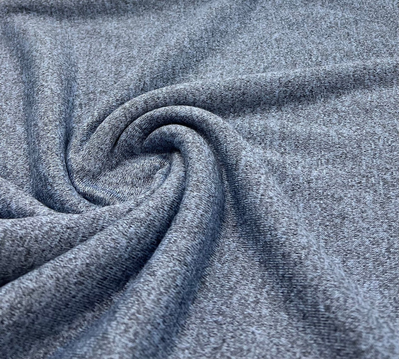 Light Blue Melange Knit Stretch Fabric