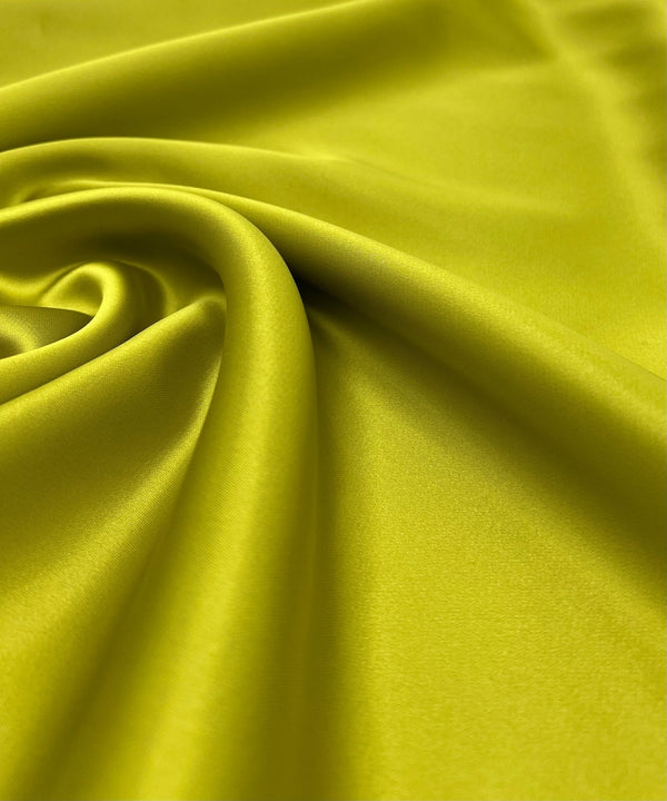 Lime Green Recycled Satin 160GSM Dress Craft Non Stretch Fabric