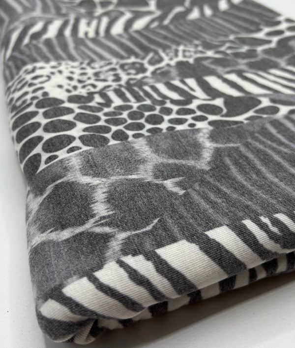 Multi Animal French Terry Loopback Fabric