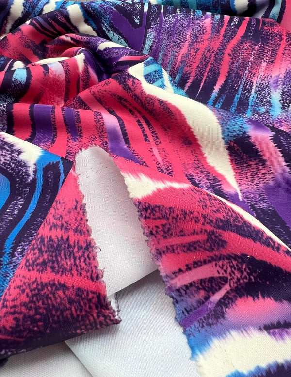 Multi Animal Plain Scuba Fabric