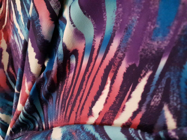 Multi Animal Print Lightweight Jersey Crepe Fabric 4 Way Stretch