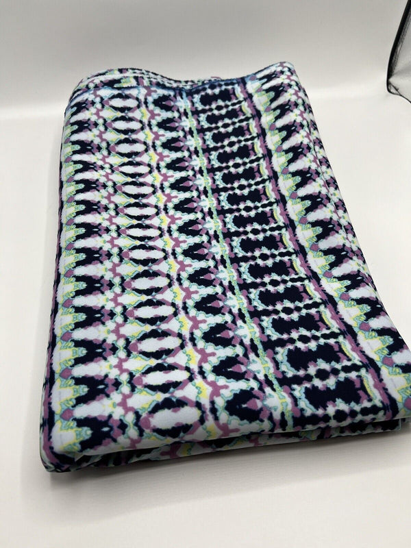 Multi Zig Zag Printed Plain Scuba 4 Way Stretch Jersey Fabric
