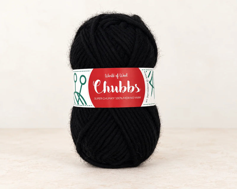 World of Wool Raven Merino Super Chunky Yarn – 100g — studio product photograph