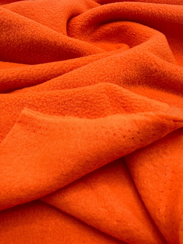 Orange Plain Anti-Pil Polar Fleece Fabric Blanket Loungewear
