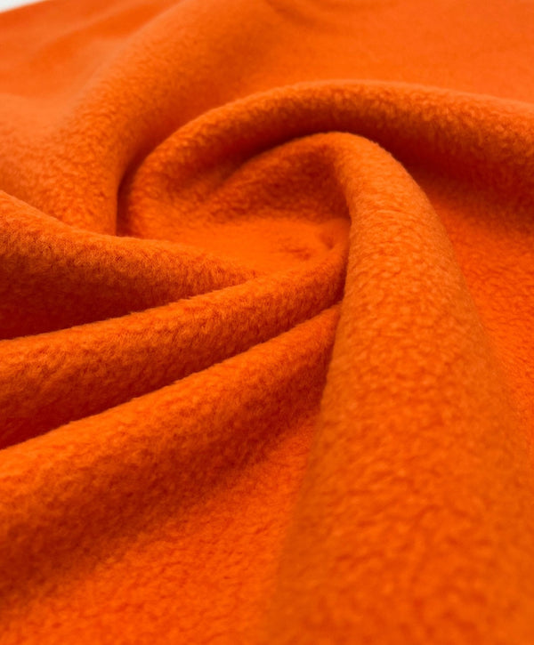 Orange Plain Anti-Pil Polar Fleece Fabric Blanket Loungewear