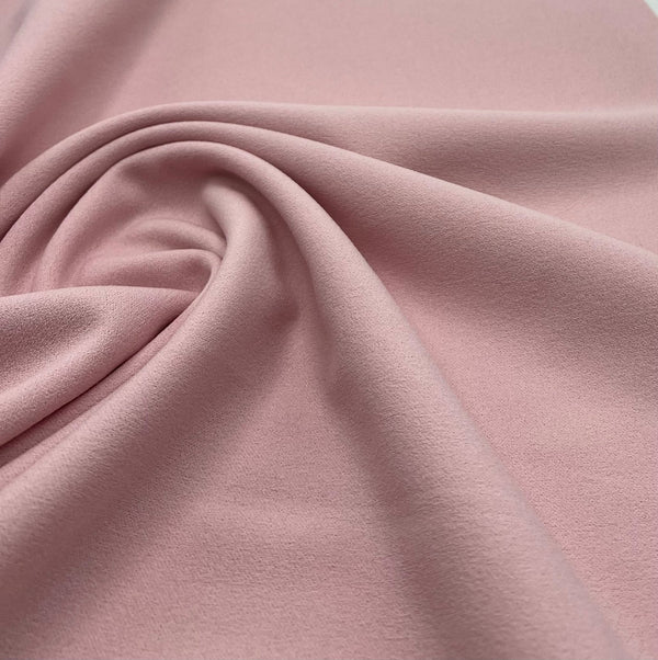 Plain Pink Scuba Crepe Stretch Jersey Fabric 4 Way Stretch