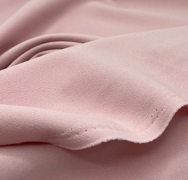 Plain Pink Scuba Crepe Stretch Jersey Fabric 4 Way Stretch