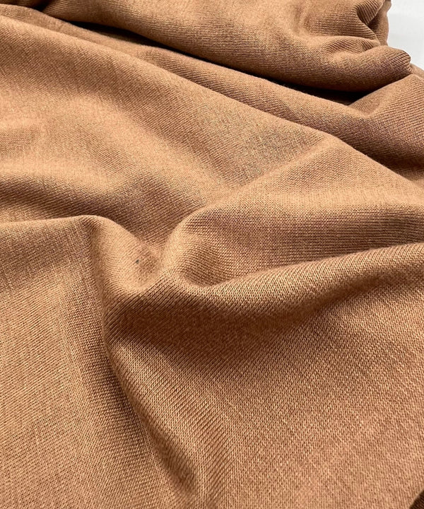 Plain Camel Viscose Elastane Fabric 4 Way Stretch Jersey