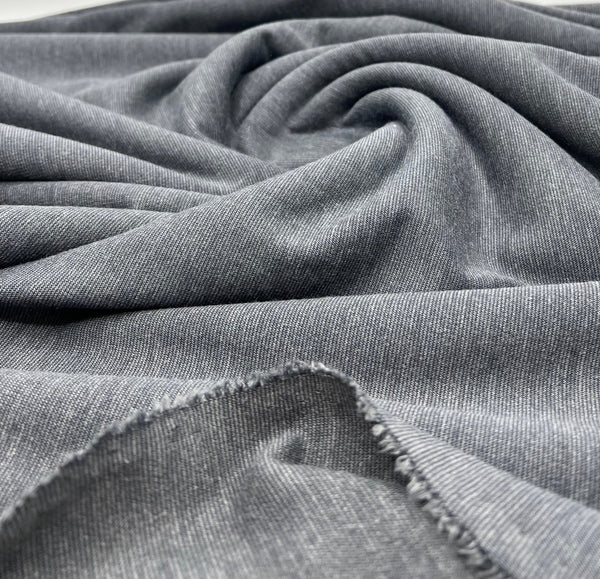 Plain Charcoal Grey Ponte 4 Way Stretch Fabric