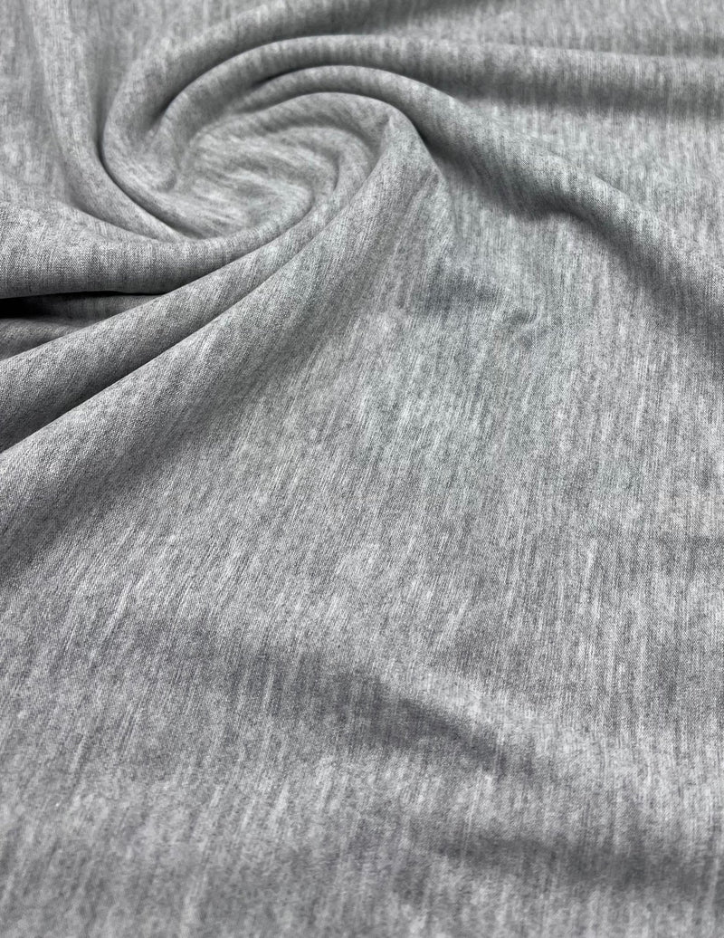 Plain Light Grey Viscose Elastane Fabric 4 Way Stretch Jersey