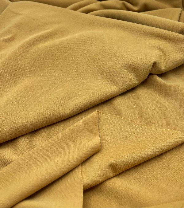 Plain Mustard Ponte 2 Way Stretch Fabric