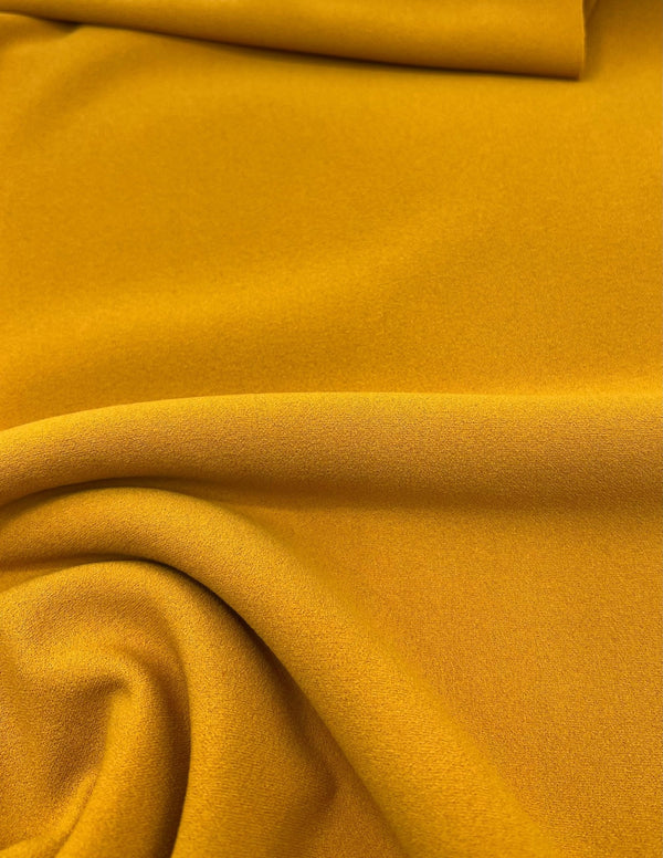 Plain Mustard Scuba Crepe Stretch Jersey Fabric 4 Way Stretch