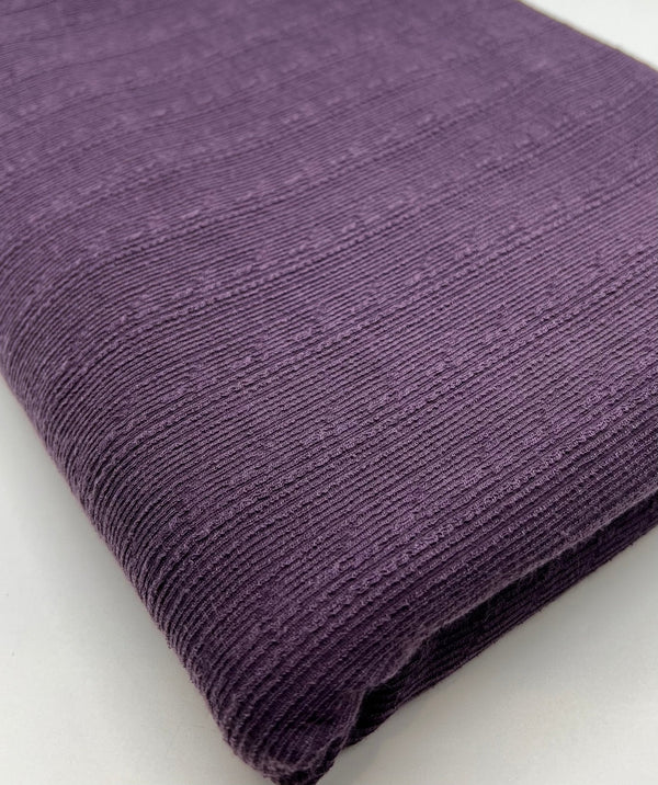 Plum Soft Striped Textured Stretch Fabric