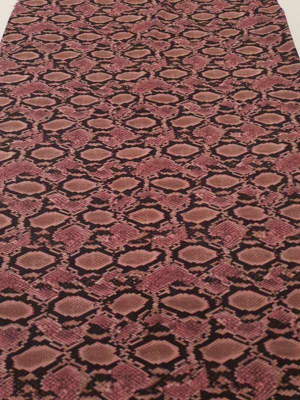 Purple Snakeskin Print Lightweight Jersey Crepe Fabric 4 Way Stretch