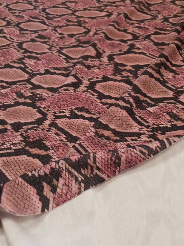 Purple Snakeskin Print Lightweight Jersey Crepe Fabric 4 Way Stretch