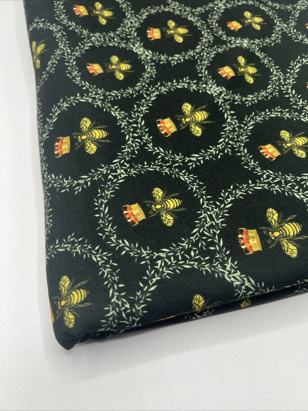Queen Bee Print French Terry Loopback Fabric