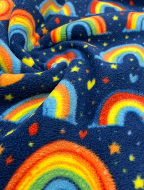 Rainbows Printed Anti-Pil Polar Fleece Fabric Blanket Loungewear