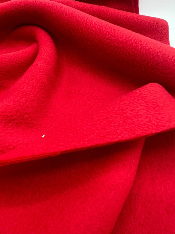 Red Plain Anti-Pil Polar Fleece Fabric Blanket Loungewear