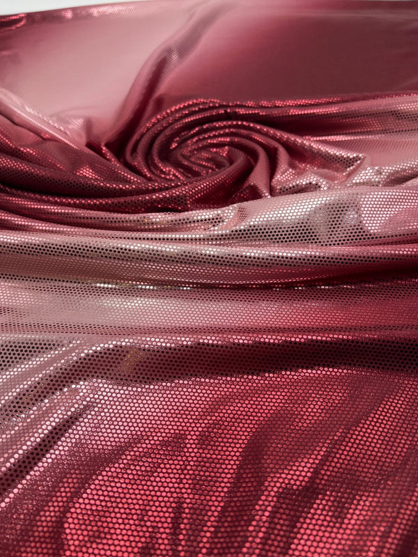 Red Silver Shiny Sequin Soft Touch 2 Way Stretch Fabric