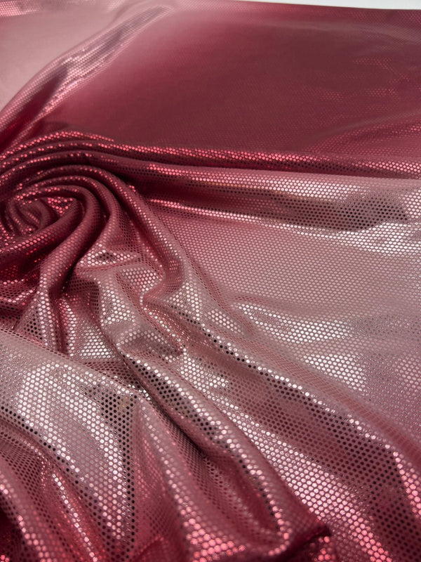 Red Silver Shiny Sequin Soft Touch 2 Way Stretch Fabric