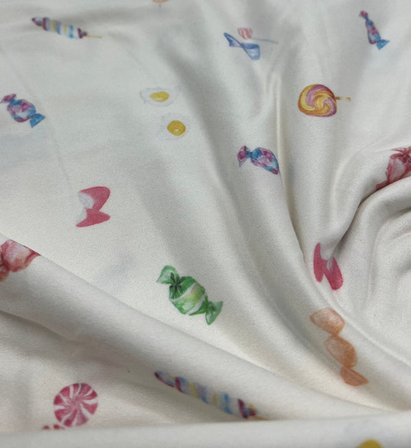 Retro Sweets Super Soft Print Spun Poly Stretch Fabric