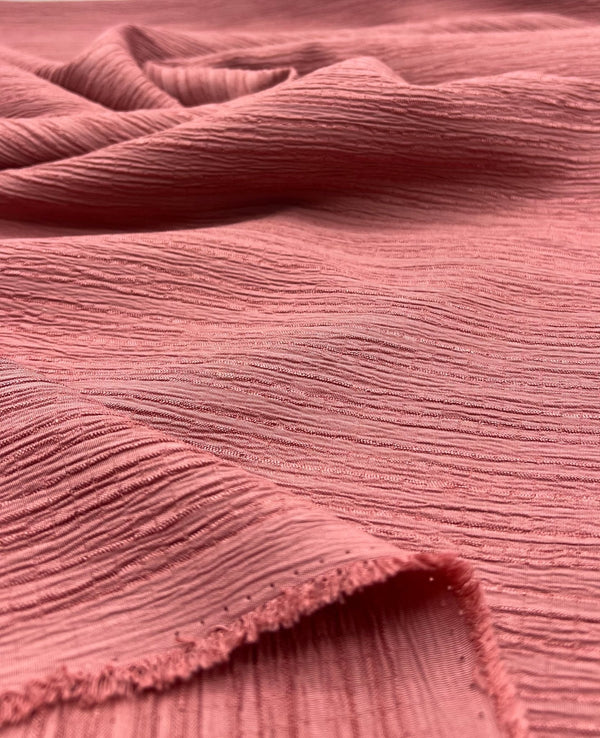 Rose Textured Crinkle Lightweight Non Stretch Fabric