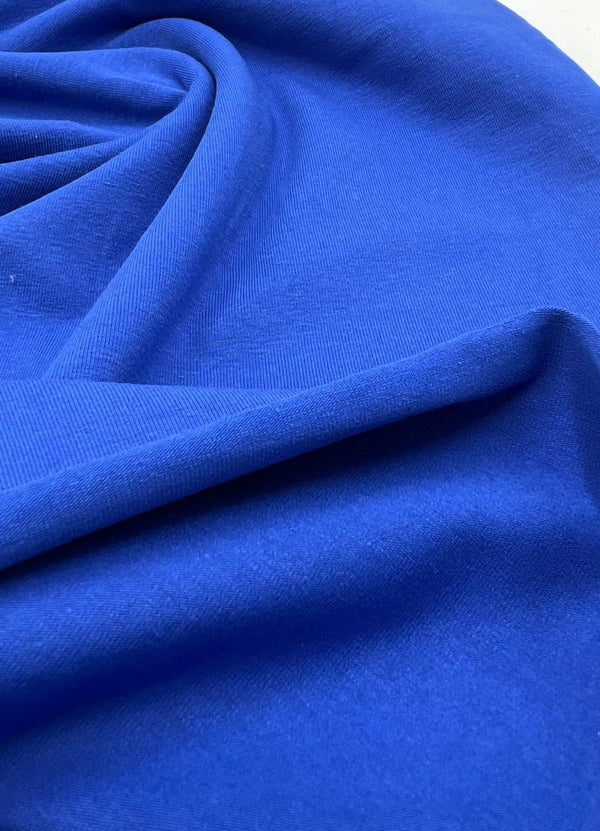 Royal Blue Cotton Stretch Jersey 240 GSM 92/8 Lycra 4 Way Stretch