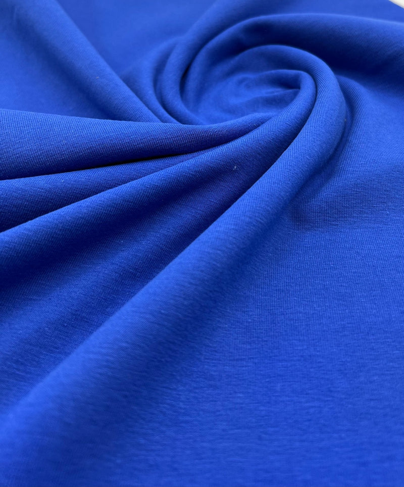 Royal Blue Cotton Stretch Jersey 240 GSM 92/8 Lycra 4 Way Stretch