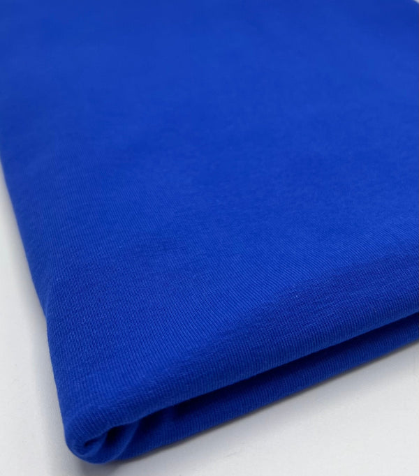 Royal Blue Cotton Stretch Jersey 240 GSM 92/8 Lycra 4 Way Stretch