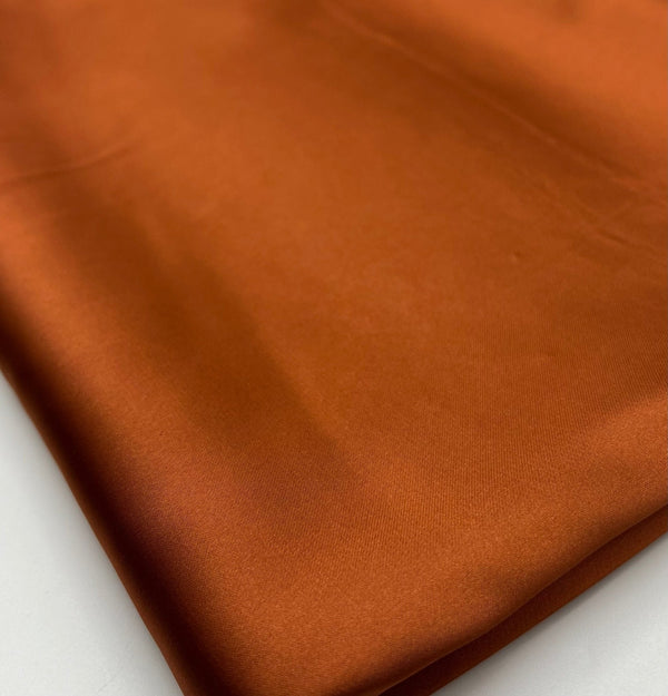 Rust Toffee Recycled Satin 160GSM Dress Craft Non Stretch Fabric