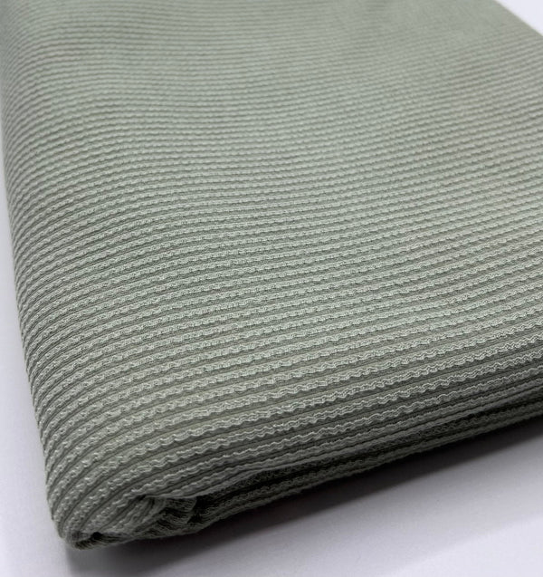 Sage Crinkle Rib Stretch Fabric