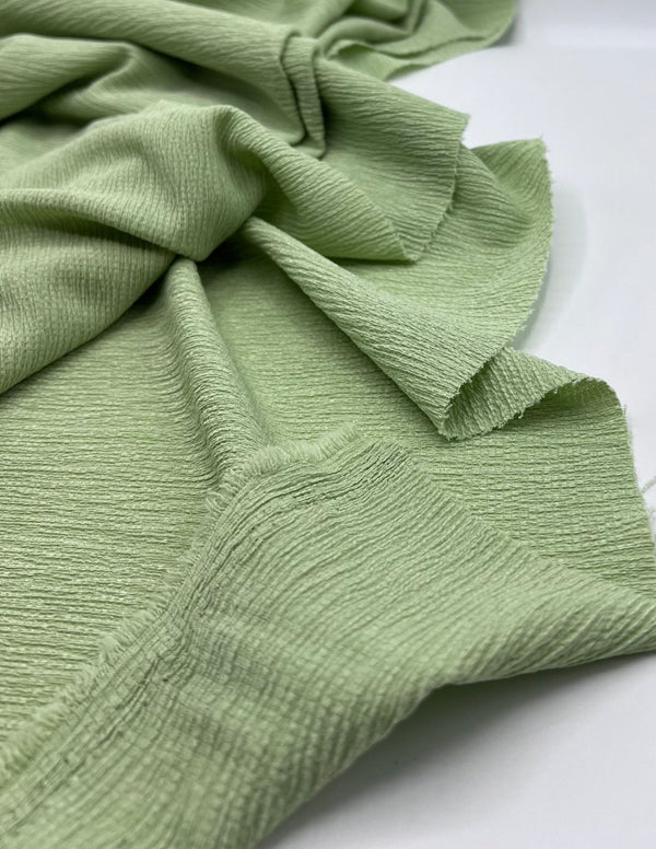 Sage Textured Green Tree Bark Stretch Dress Craft Fabric