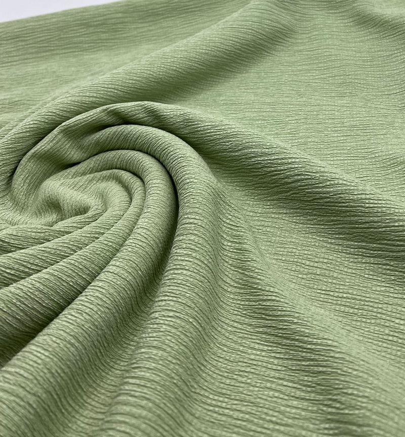 Sage Textured Green Tree Bark Stretch Dress Craft Fabric
