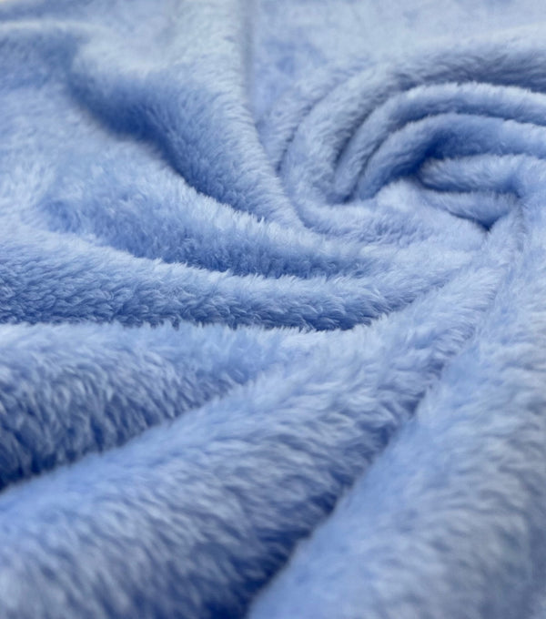 Sky Blue Super Soft Plain Cuddle Fleece Fabric Blanket Loungewear