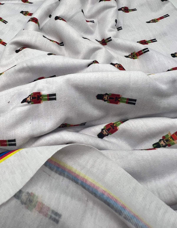 Small Nutcrackers Print Soft Spun Poly Stretch Fabric