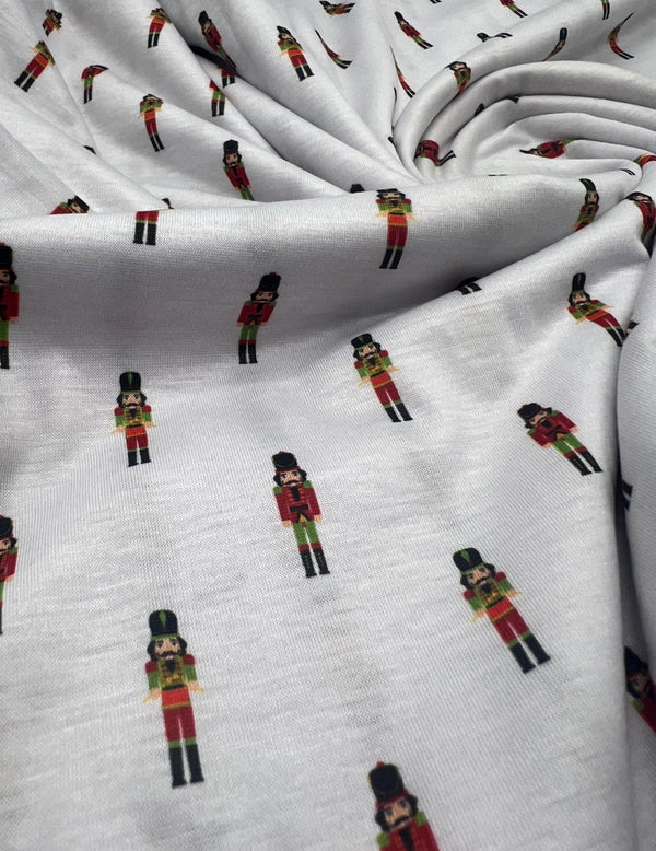 Small Nutcrackers Print Soft Spun Poly Stretch Fabric