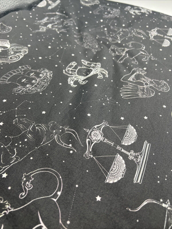 Star Sign Print Spun Poly Stretch Fabric