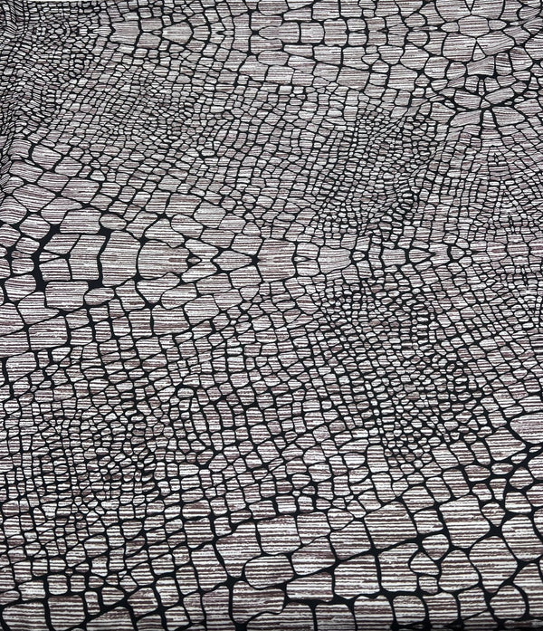 Stone Black Animal Mix Print Soft Touch 4 Way Stretch Fabric