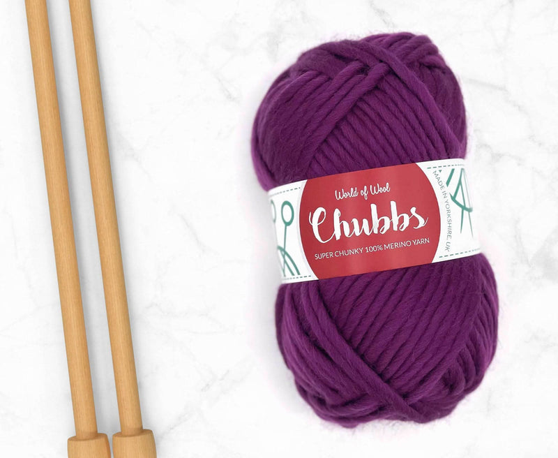 World of Wool Damson Merino Super Chunky Yarn – 100g