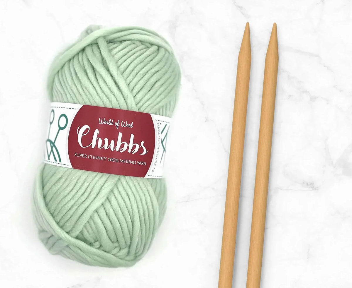 World of Wool Peppermint Merino Super Chunky Yarn – 100g