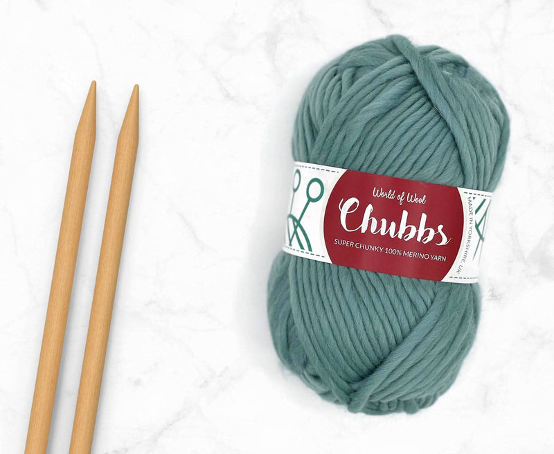 World of Wool Teal Merino Super Chunky Yarn – 100g
