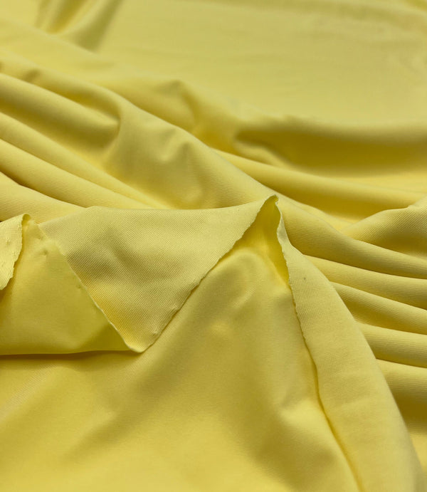 Lemon Yellow Plain Shiny Soft Touch Slinky 4 Way Stretch Fabric