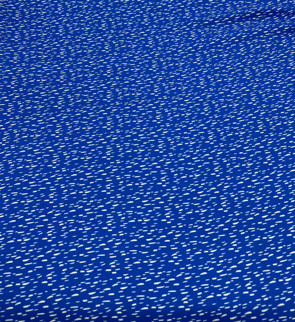 Blue White Print Lightweight Crepe Fabric 110GSM Non Stretch