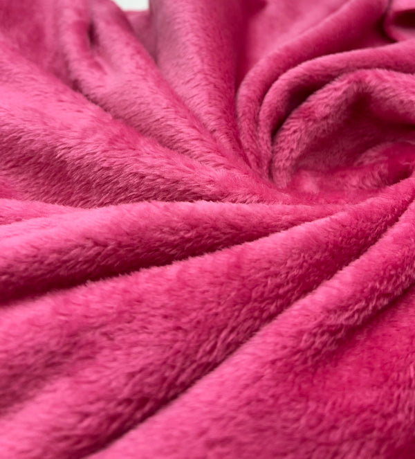 Hot Pink Super Soft Plain Cuddle Fleece Fabric Blanket Loungewear