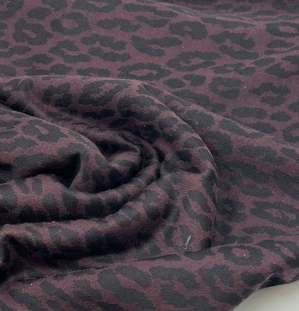 Burgundy Animal Jacquard 2 Way Stretch Fabric