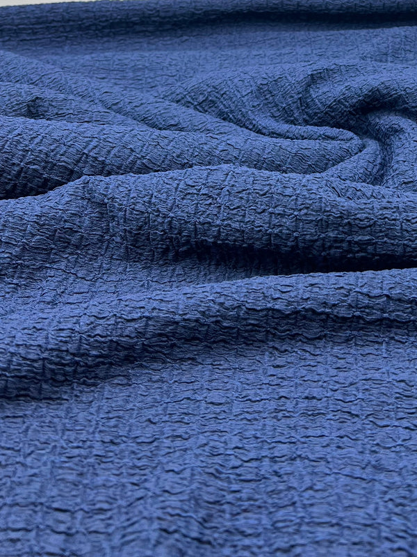 Navy Nacho Soft Textured Stretch Fabric