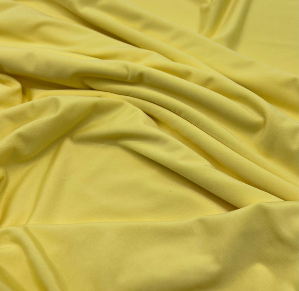 Lemon Yellow Plain Shiny Soft Touch Slinky 4 Way Stretch Fabric