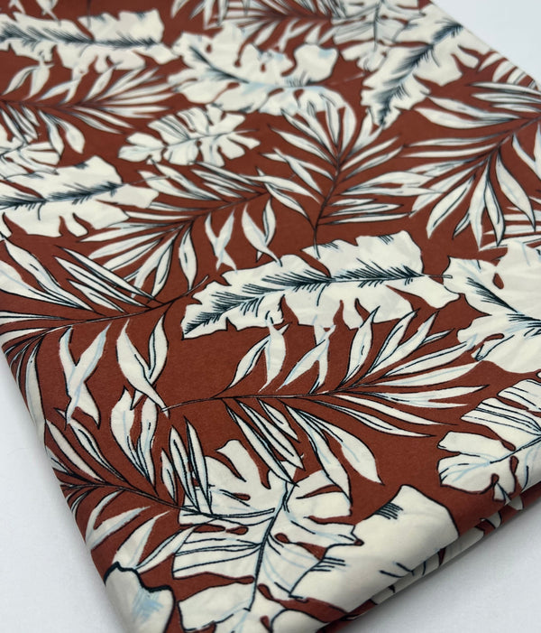 Terracotta Leave Lightweight Fabric 70GSM Non Stretch