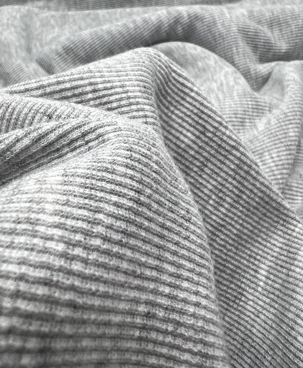 Grey Fine Rib 285GSM Stretch Fabric